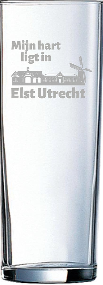 Gegraveerde longdrinkglas 31cl Elst Utrecht