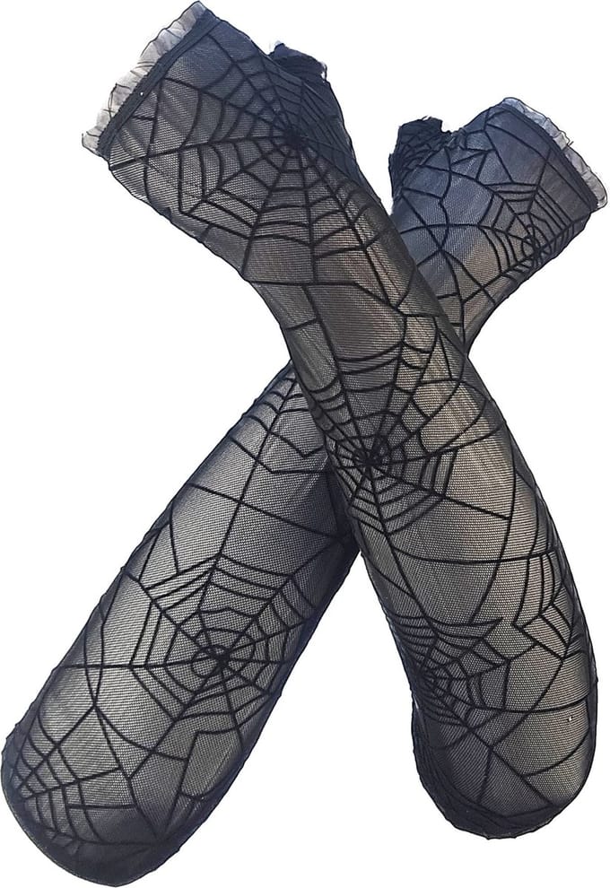 BamBella® - Sexy Handschoenen Lang Zwart kant spinnen web Halloween - Dames -