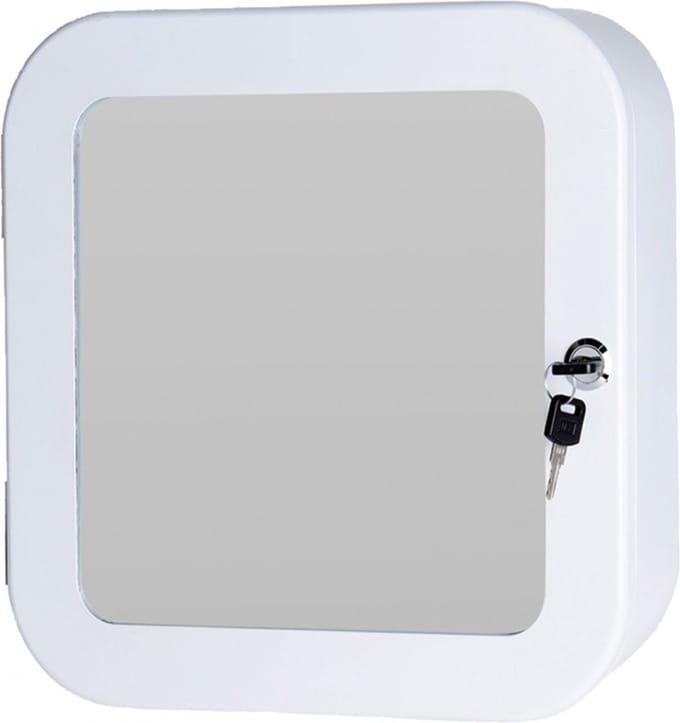 Bathroom Solutions Medicijnkastje - wit - met spiegel en slot - 32 x 32 cm