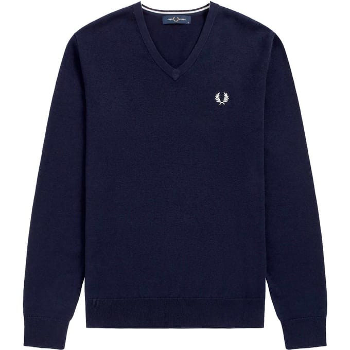 Fredperry Fp Klassieke Trui Met V-Hals Blauwe Trui