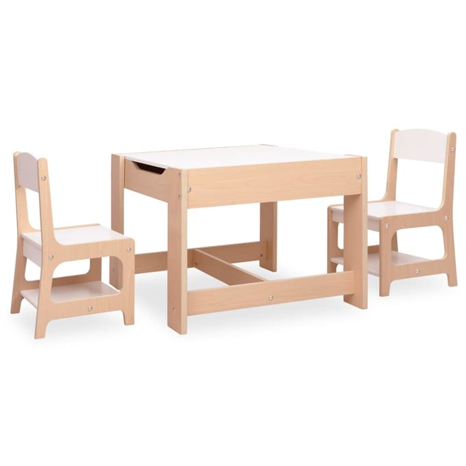 vidaXL - Kindertafel - met - 2 - stoelen - MDF