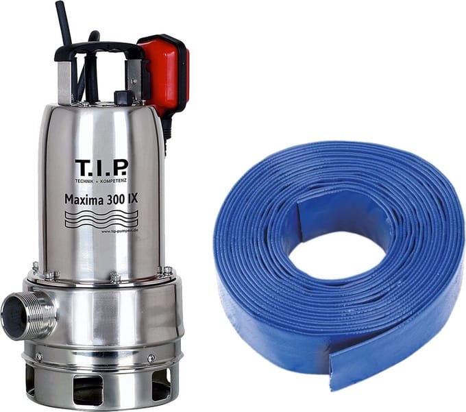 T.I.P. Maxima 18000 + slang 20 m - Dompelpomp - Vuilwaterpomp - Vuilwater dompelpomp - Startklaar pakket - 18.000 l/u