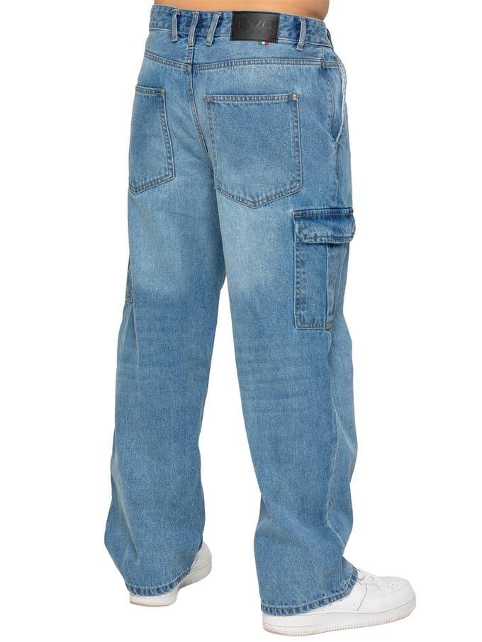 Enzo Milano | Heren Cargo Jeans met Wijde Pijpen