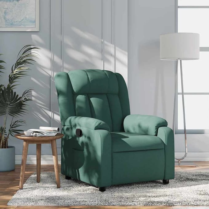 vidaXL - Fauteuil - verstelbaar - stof - donkergroen