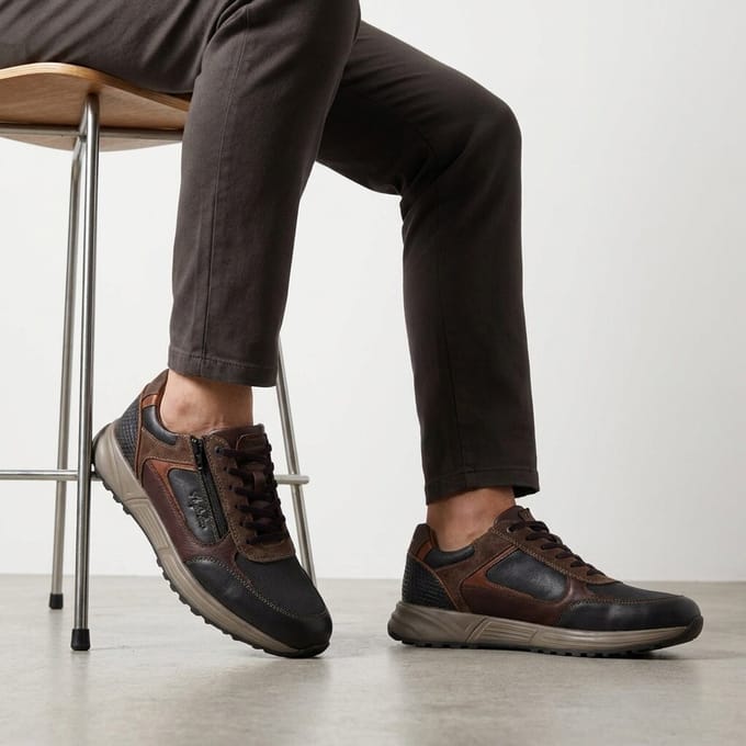 Australian Australian Hawker Sneakers zwart Leer