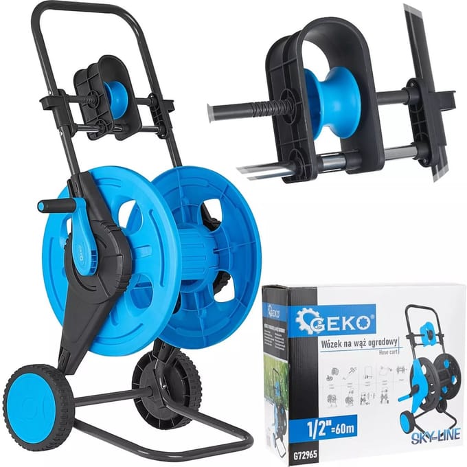 GEKO Tuinhaspelwagen - 60m Capaciteit - Ergonomisch & Duurzaam - Met Slanggeleider