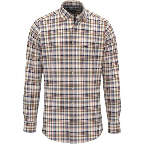 Fynch-Hatton Overhemd Multicolor Flanel Check Button-Down Winter White-Multi / male