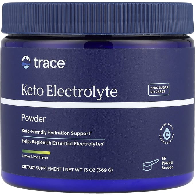Trace, Poudre d'Électrolytes Keto, Sans Sucre, Saveur Citron-Citron Vert, 11,6 oz (330 g)