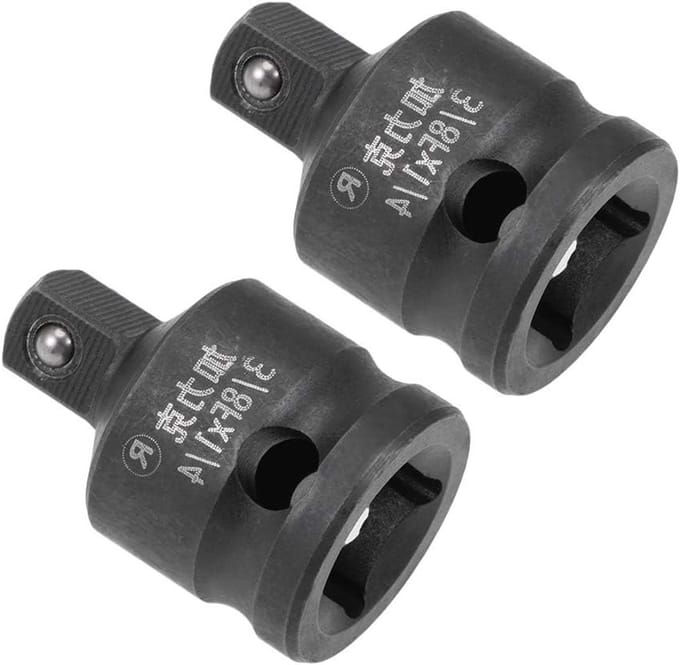 2 Stuks 3/8" naar 1/4" Impact Socket Reducer voor Luchtmoeren, Slagmoeren en Draaigereedschap van CR-MO Staal