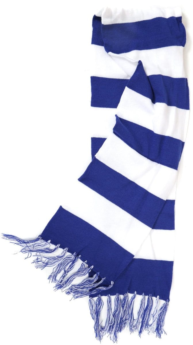 Das blauw/wit gestreept - gebreid