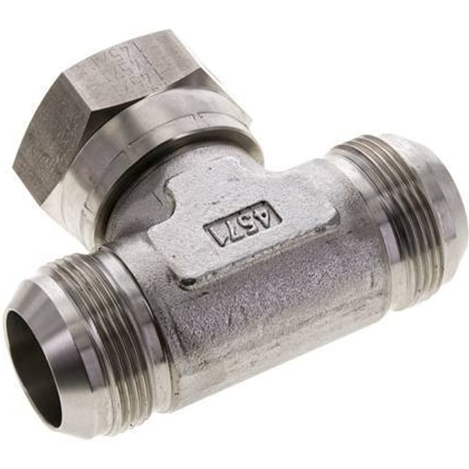JIC T-koppeling UN 1-5/8''-12 Buitendraad x Binnendraad RVS 210 bar (2950.5psi)