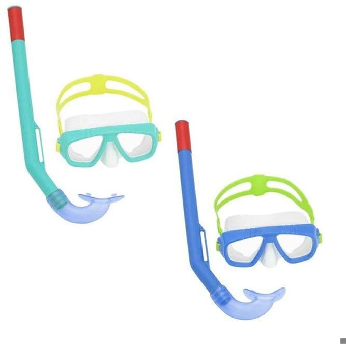 Masque de plongée - Bestway - 22074 - Verre trempé - Sangle en silicone - Multicouleur