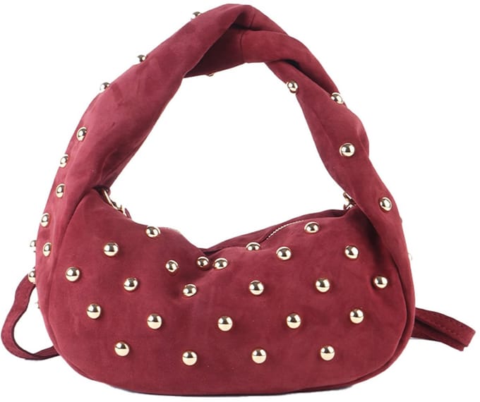 Giuliano lederen schoudertas Alexandra - Suede - Made in Italy - Bordeaux