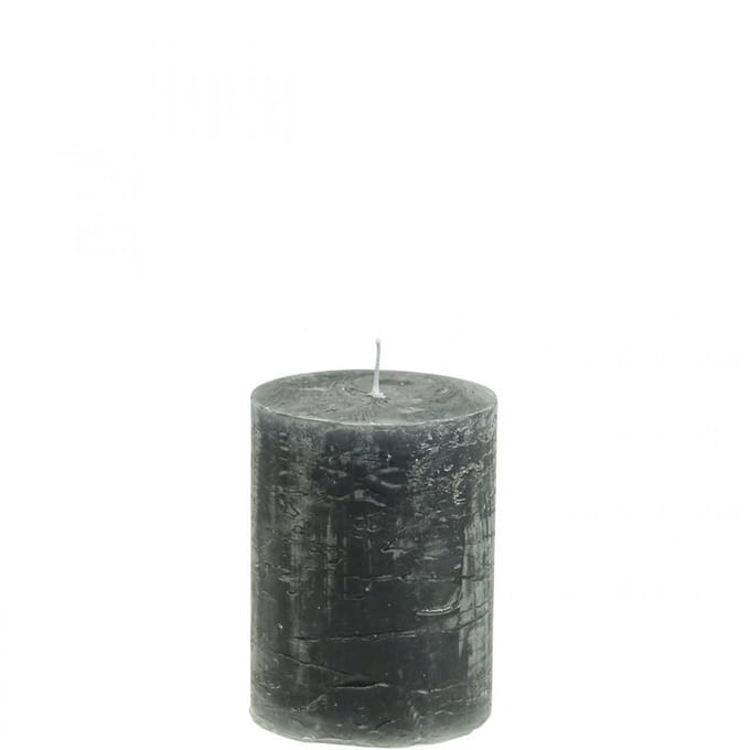 Antracietkleurige pilaarkaarsen, 60x100mm, set van 4, decoratieve kaar