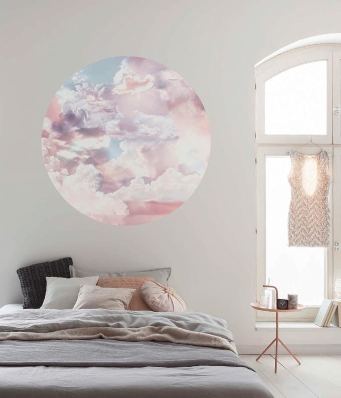Fotobehang - Candy Sky 125x125cm - Rond - Vliesbehang - Zelfklevend