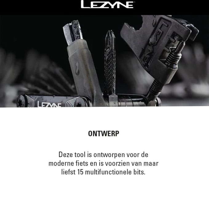 Lezyne Multi Tool Super V-23 - 14-delige Multitool - HEX, TORX, PHILLIPS H, Kettingbreker, Naald-/plughouder & Rotor afsteller - Zwart