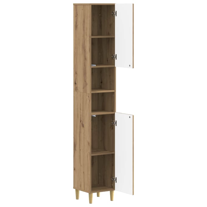 vidaXL - Badkamerkast - met - Open - Plank - DELFT - Artisanaal - eiken