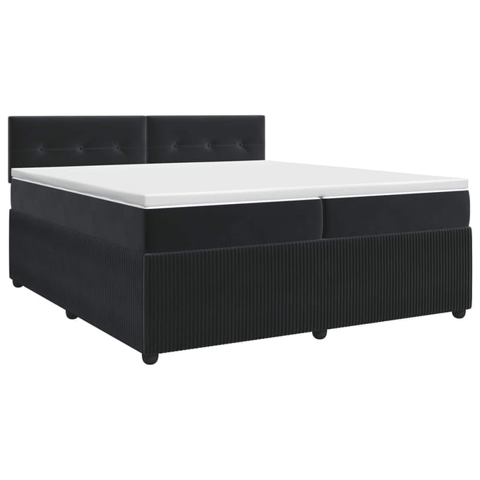 vidaXL - Boxspringbed - met - matras - Zwart - 200 - x - 200 - cm - Fluweel