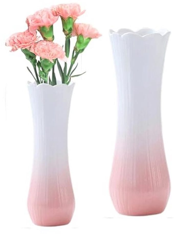 Witte Keramische Vaas voor Gedroogde Bloemen - Minimalistisch Interieur Decoratie