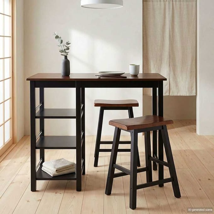Vidaxl Ensemble de Bar, 3 Pièces, MDF, Noir