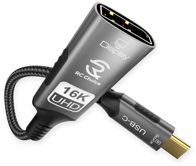 USB C naar DisplayPort Adapter Kabel - 16K 60Hz - Sterk en Flexibel Nylon