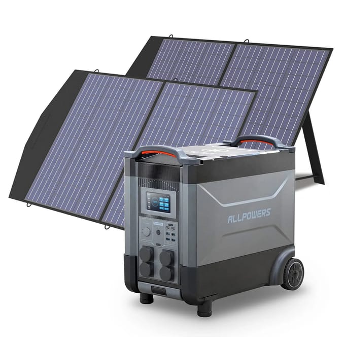 ALLPOWERS Solar Generator Kit 4000W (R4000 + SP027 100W Solar Panel) - R4000 + 2pcs SP027 Solar Panel 100W