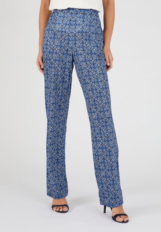 Damart - Broek van crêpetricot - Dames - Blauw - M