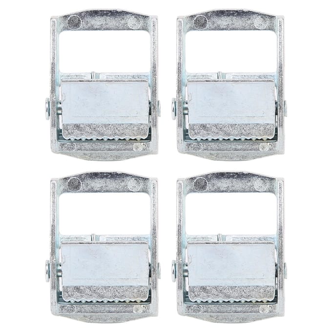 4 Stuks Gesp van Zinklegering voor Zware Sjorbanden Vrachtriem Vaste Spanner Ratelgesp(25 mm ) white