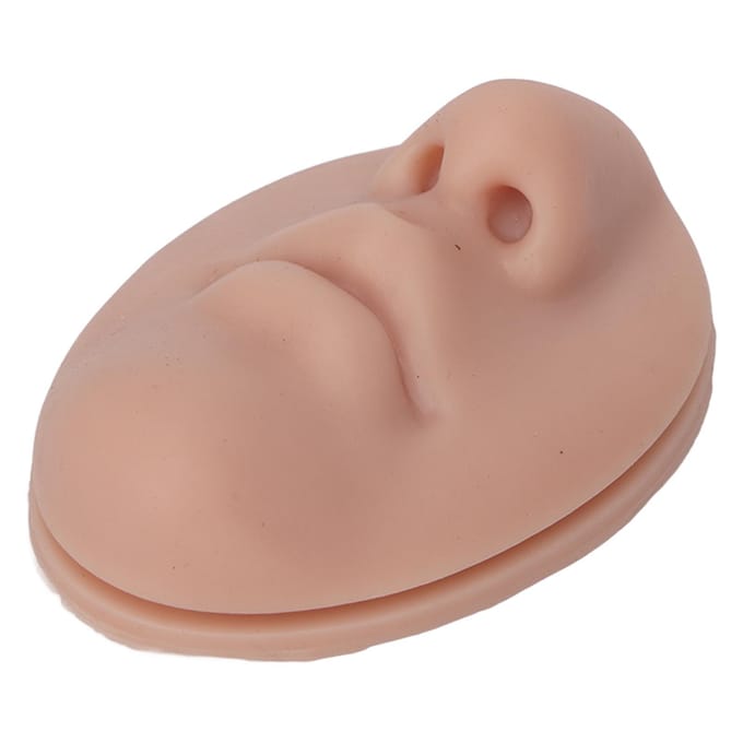 Siliconen Neusmodel met Mond Flexibel Elastisch Herbruikbaar Piercing Siliconen Neusmodel voor Beginners beige