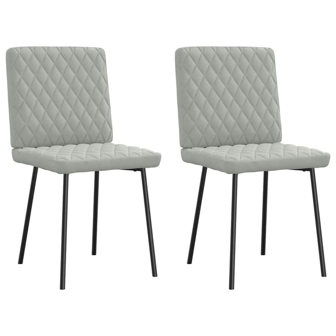 vidaXL - Eetkamerstoelen - 2 - st - fluweel - lichtgrijs