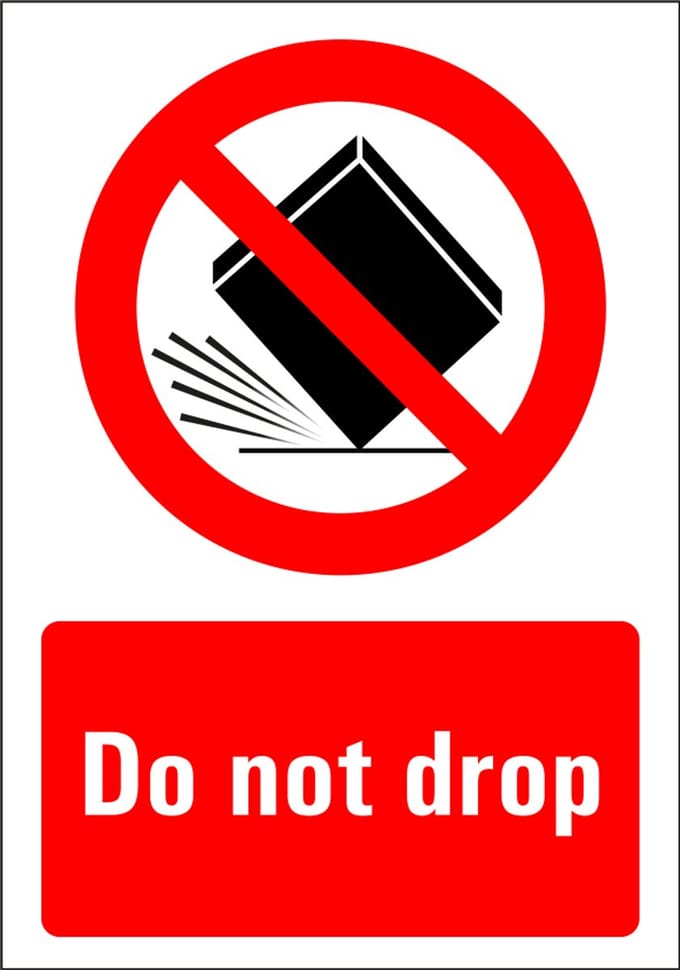 Do not drop bord - kunststof 210 x 297 mm