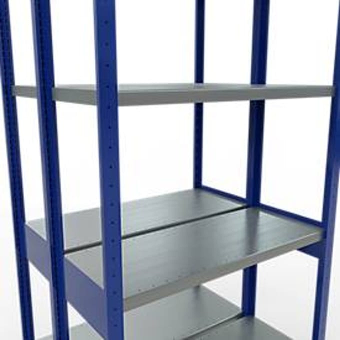 SCHULTE Lagertechnik - Dubbele basisrekken MULTIPlus250 insteeksysteem - 3000x1000x(2x400) mm, 14 legborden, gegalvaniseerd