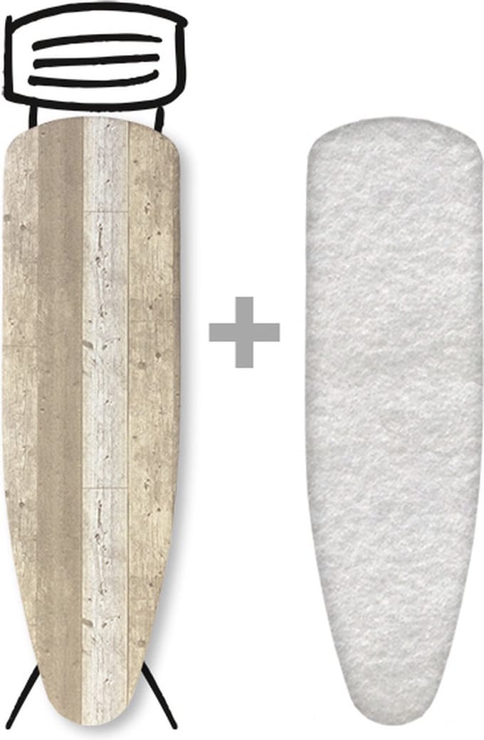 Leuke Strijkhoezen | Strijkhoes met Molton - Steigerhout Bruin - maat S - complete set