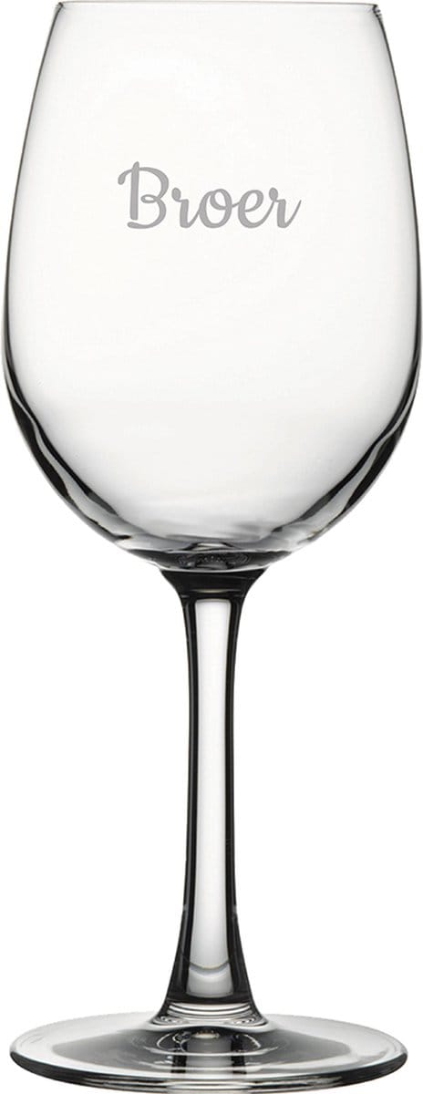 Gegraveerde witte wijnglas 36cl Broer