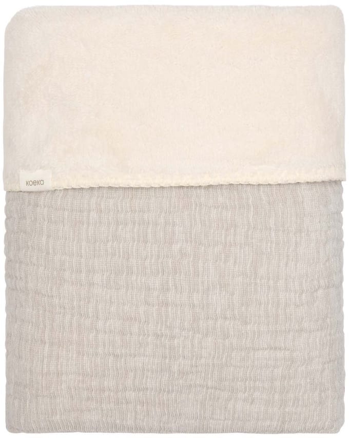 Koeka ledikantdeken teddy Rivoli stone 100x150