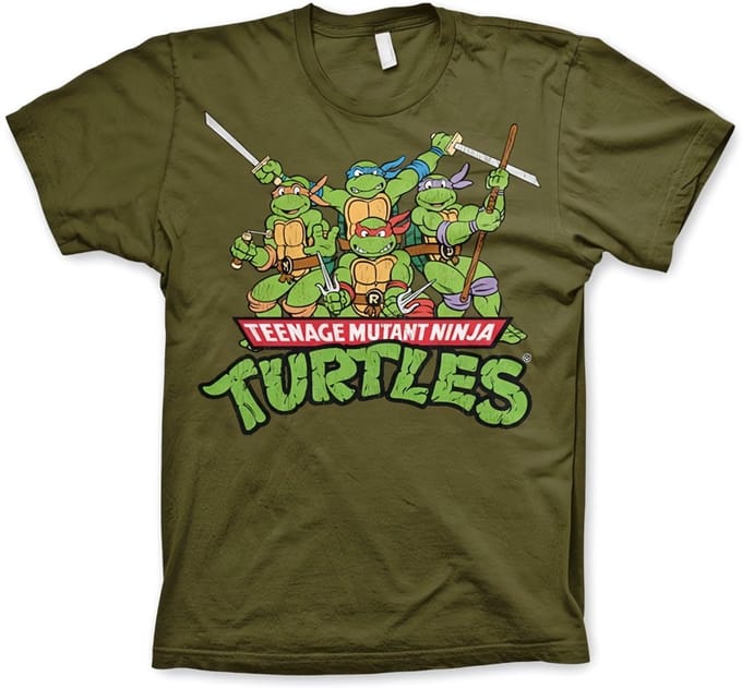 Teenage Mutant Ninja Turtles Turtles Distressed Group T-shirt olijfgroen