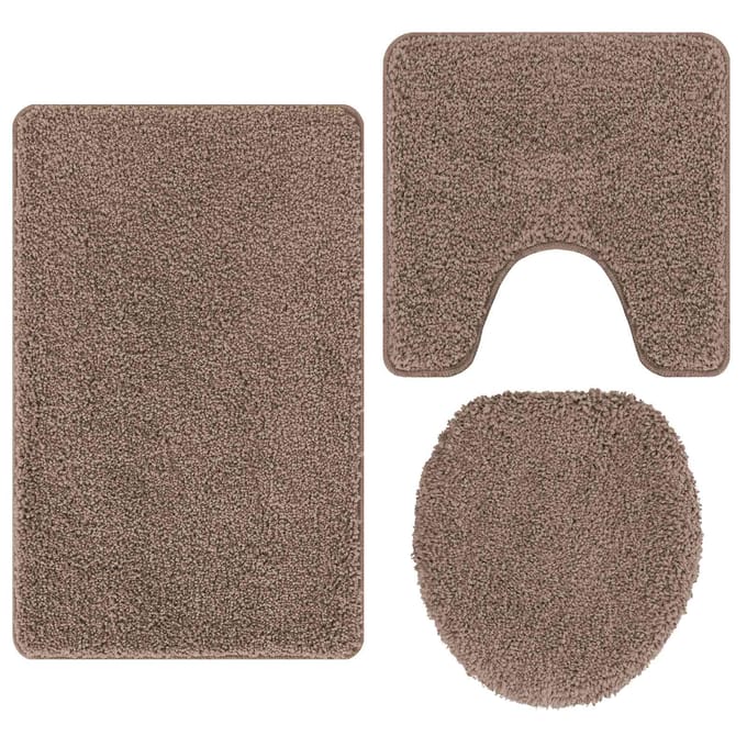 vidaXL - Antislip - Badmat - Set - 3 - st - Bruin - 50 - x - 80 - cm - PP