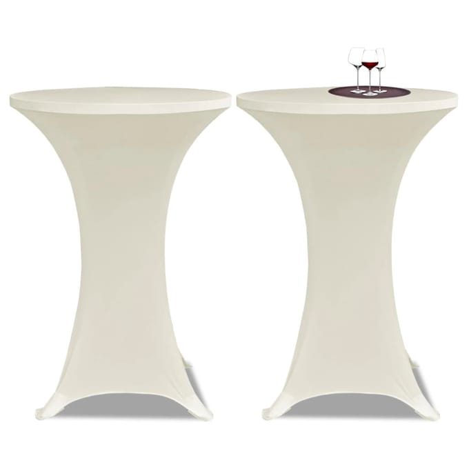 vidaXL - Statafelhoes - Stretch - Ø70cm - Crème - (2 - stuks)