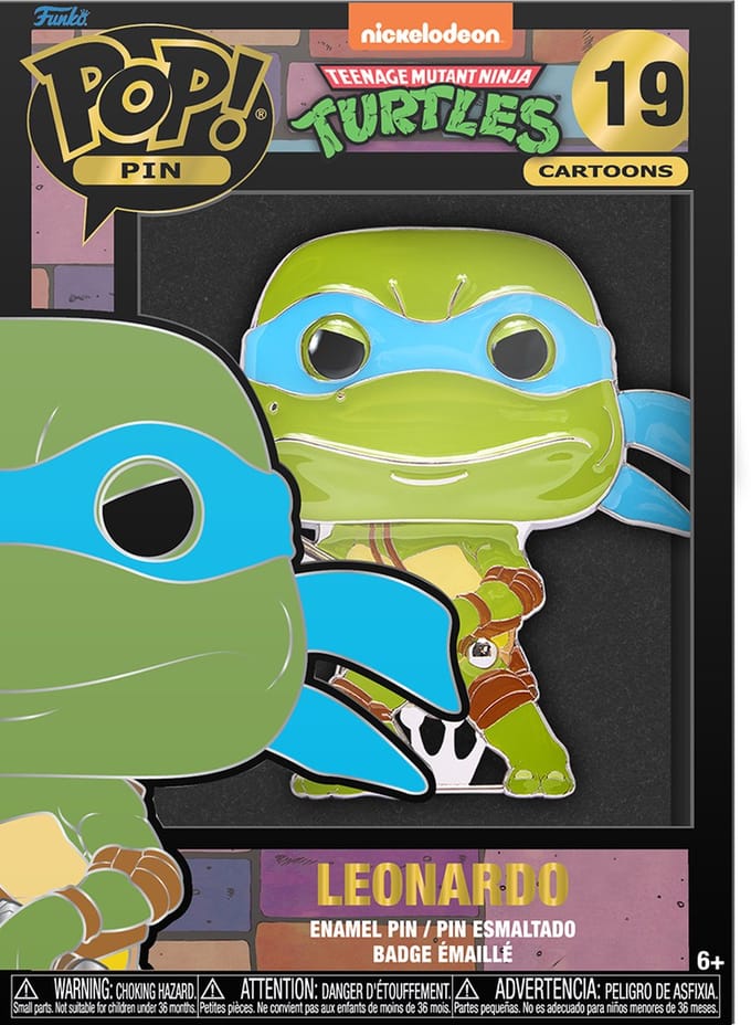 Loungefly: Funko Pop! Pins Cartoons: TMNT - Leonardo Grote Emaille POP Pin