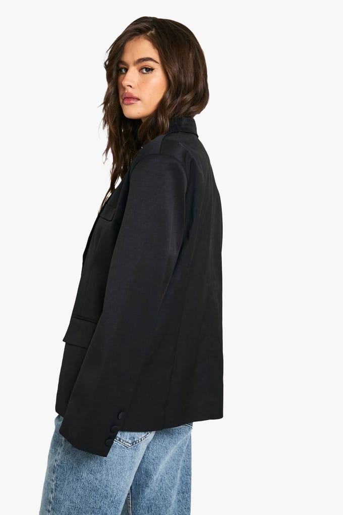boohoo Dames Tailored Oversized Slouchy Blazer | Zwart | Maat: 36