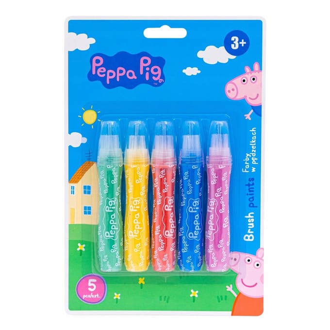 Peppa Pig Verfkwasten Set (5 Kleuren) - Astra