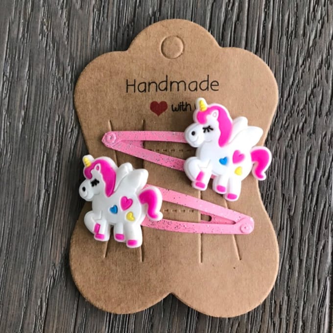Haarspeldjes Eenhoorn Roze Hartjes