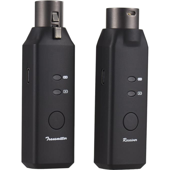 M-VAVE Microfoon Draadloze Xlr Zender en Ontvanger Draadloos Microfoonsysteem voor Dynamische Microfoons zwart