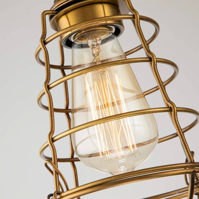 Quoizel LED Plafondlamp Mixon | 1X E27 Max 60W | Dimbaar | Weathered Brass