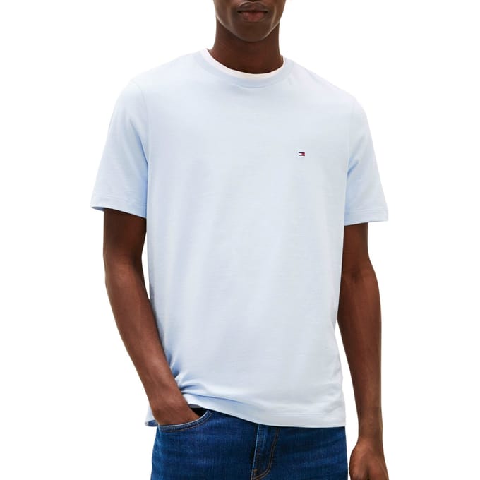 Tommy Hilfiger Flag Embroidery T-shirt Sky Blue Größe: S | Basic T-Shirts Outlet | Herren | Blau