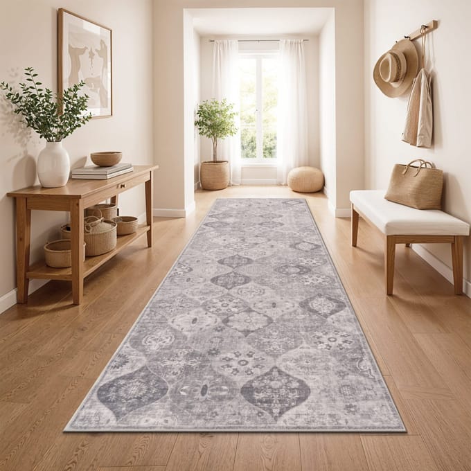 Wasbaar tapijt Sami grijs  80x300 cm