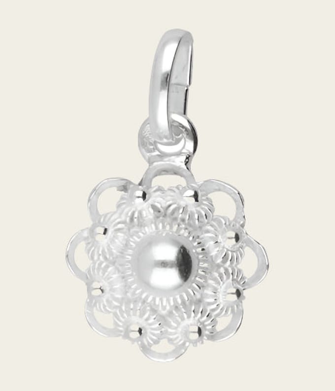 Zilveren Zeeuwse knop knoop 10 mm. ketting hanger