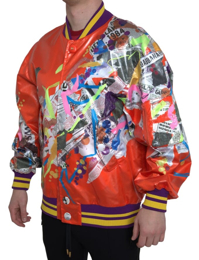 Geprinte Satijnen Baseball Jack Bomber