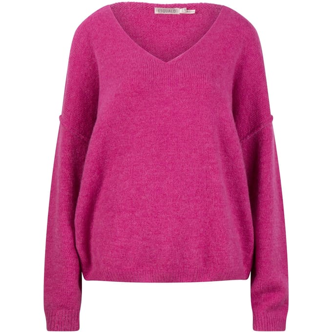 EsQualo Sweater V-neck Fuchsia Taglia: S | Maglioni a maglia Outlet | Donna | Rosa