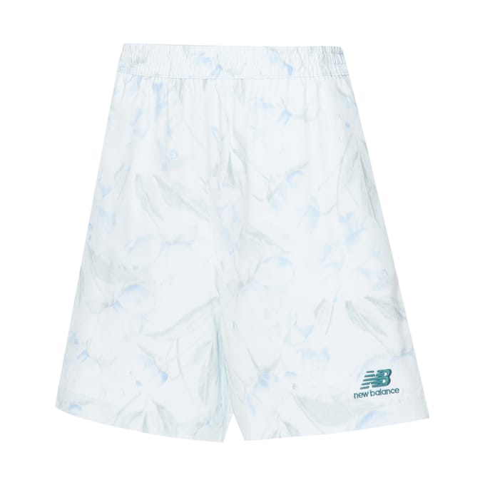 New Balance Dames Bloemendruk Hardloopshorts (Absoluut Wit)